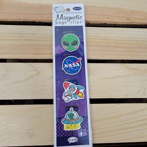 Magnetic Page Clips Space Theme - NEW